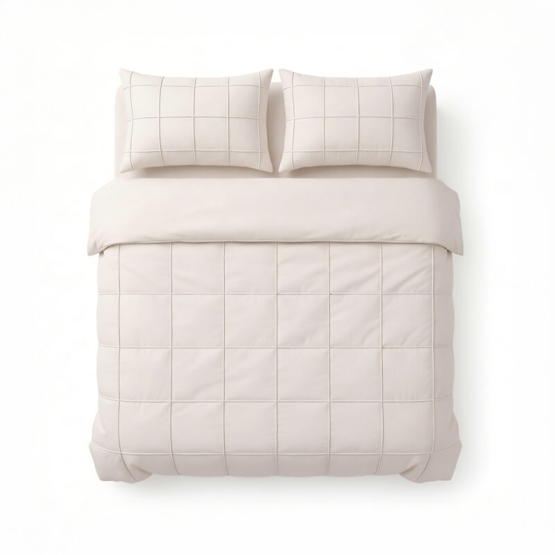 Sleeptime Check Pintuck Beige 200 x 200/220 cm