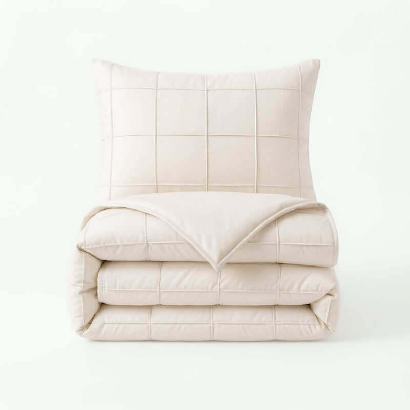 Check Pintuck Beige 240 x 200/220
