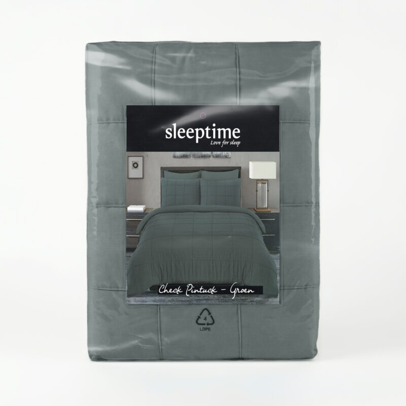 Check Pintuck Groen 140 x 200/220 Sleeptime