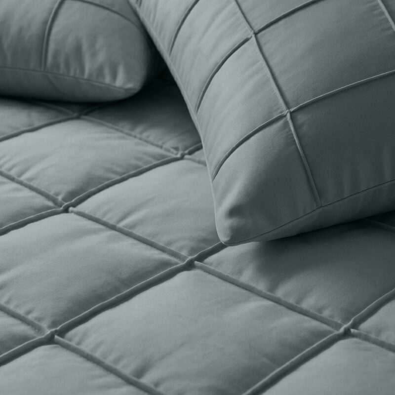 Check Pintuck Groen - Sleeptime bed 240 x 220 cm van Microvezel