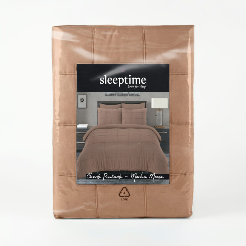 Check Pintuck Mocha Moose 140 x 200/220 Sleeptime