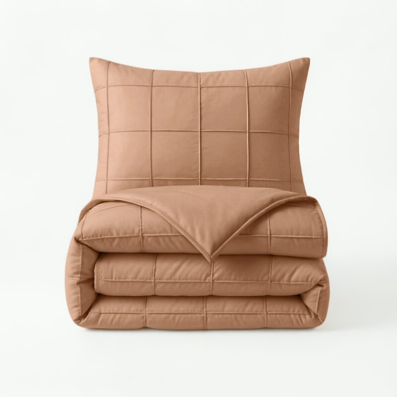 Check Pintuck Mocha Moose 240 x 200/220