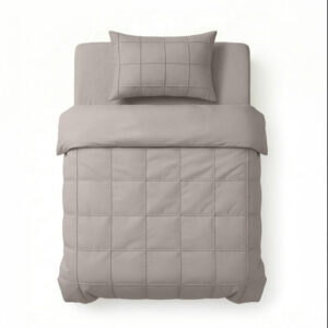 Sleeptime Check Pintuck Taupe/Grijs 140 x 200/220