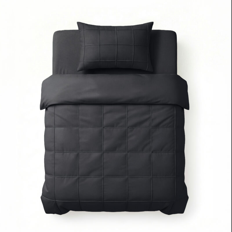 Sleeptime Check Pintuck Zwart 140 x 200/220 cm