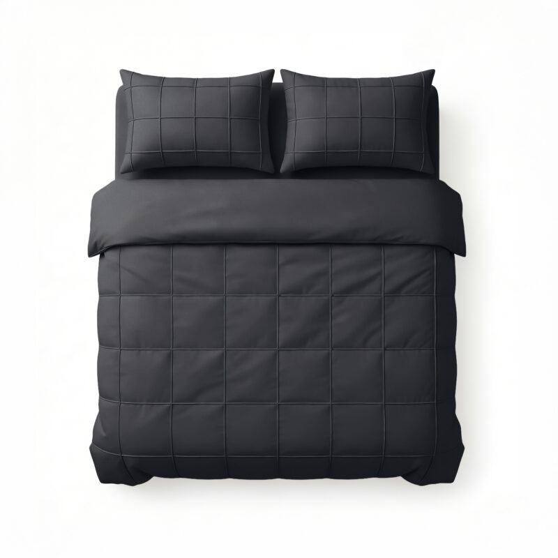 Sleeptime Check Pintuck Zwart 200 x 200/220 cm