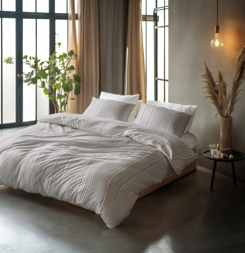 Sleeptime Pinstripe Taupe 240 x 220 cm