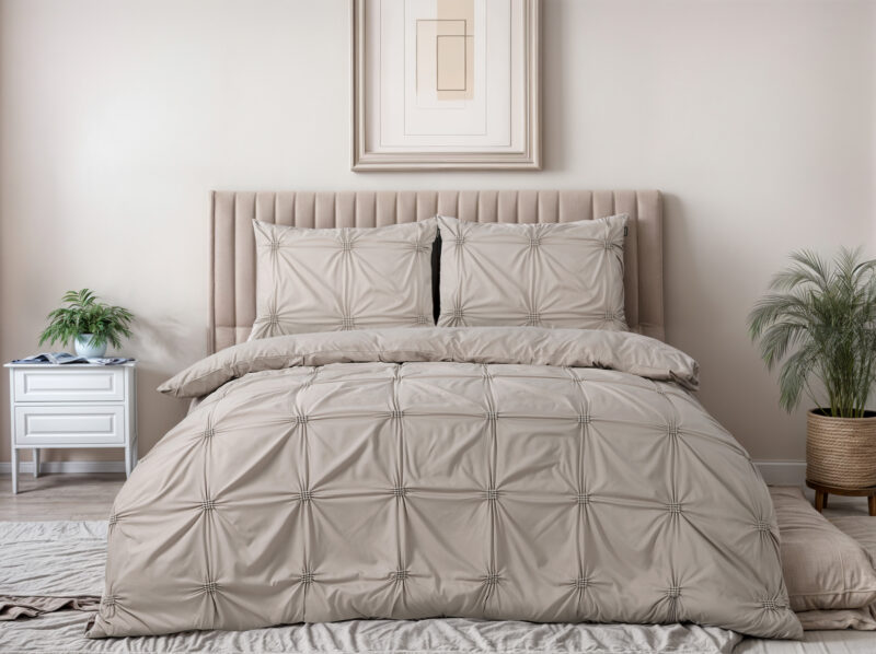 Punch pintuck Taupe 240 x 200/220 Sleeptime