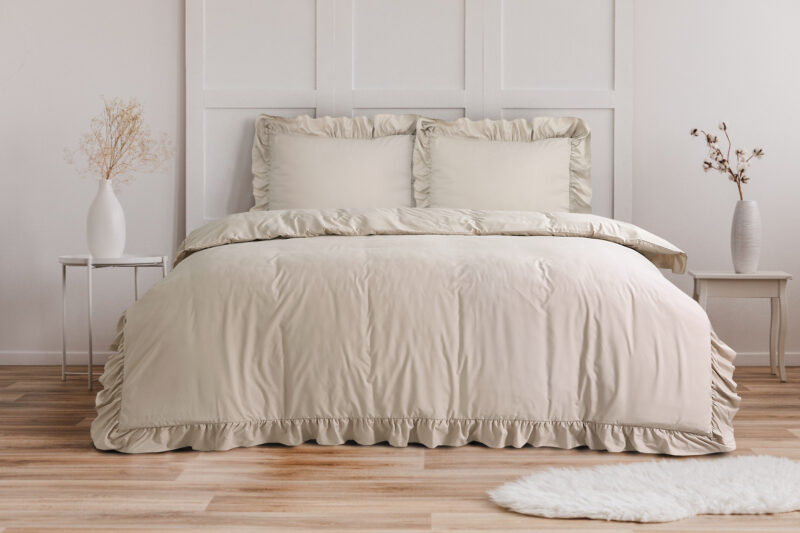Ruffles Taupe 200 x 200/220 Sleeptime