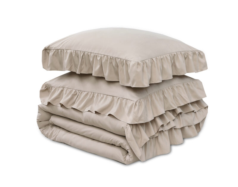 Ruffles Taupe - Sleeptime bed 200 x 220 cm van Micropercal