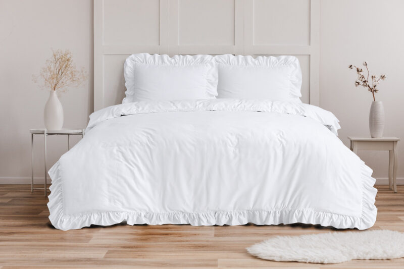 Ruffles Wit 200 x 200/220 Sleeptime