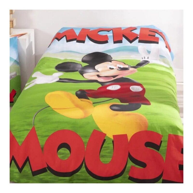 Overtrek van Disney Mickey Mouse, 140 x 200 cm, kussensloop 65 x 65 cm