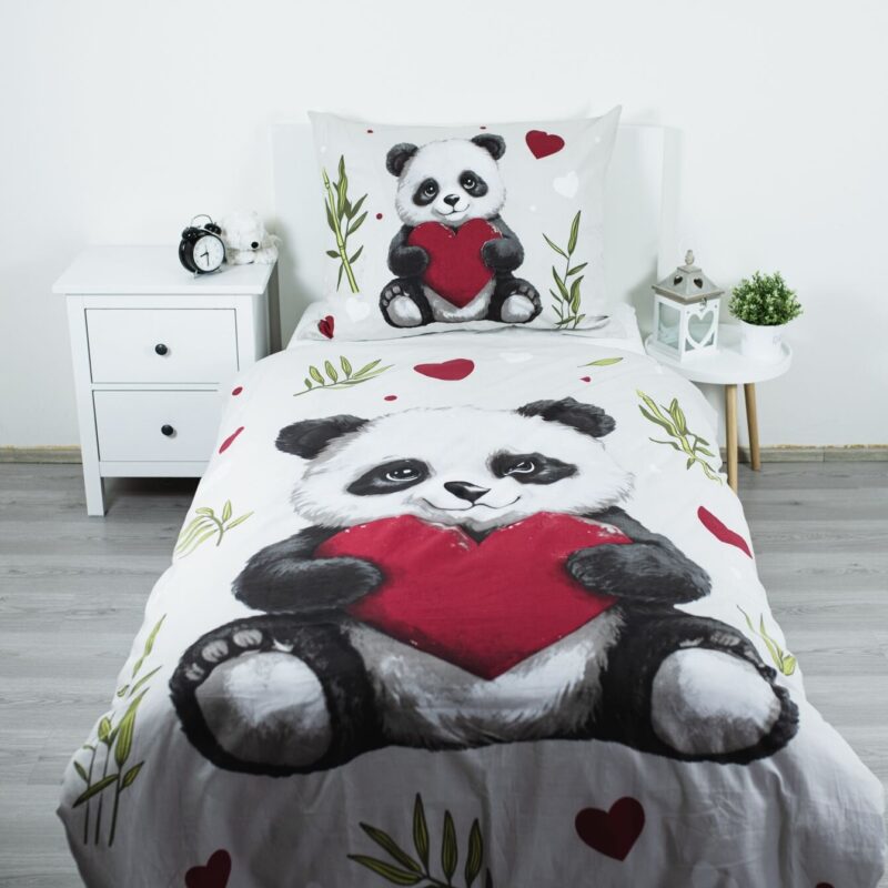 Panda 140 x 200 cm 70 x 90 cm overtrek van Animal Pictures, 140 x 200 cm, kussensloop 70 x 90 cm