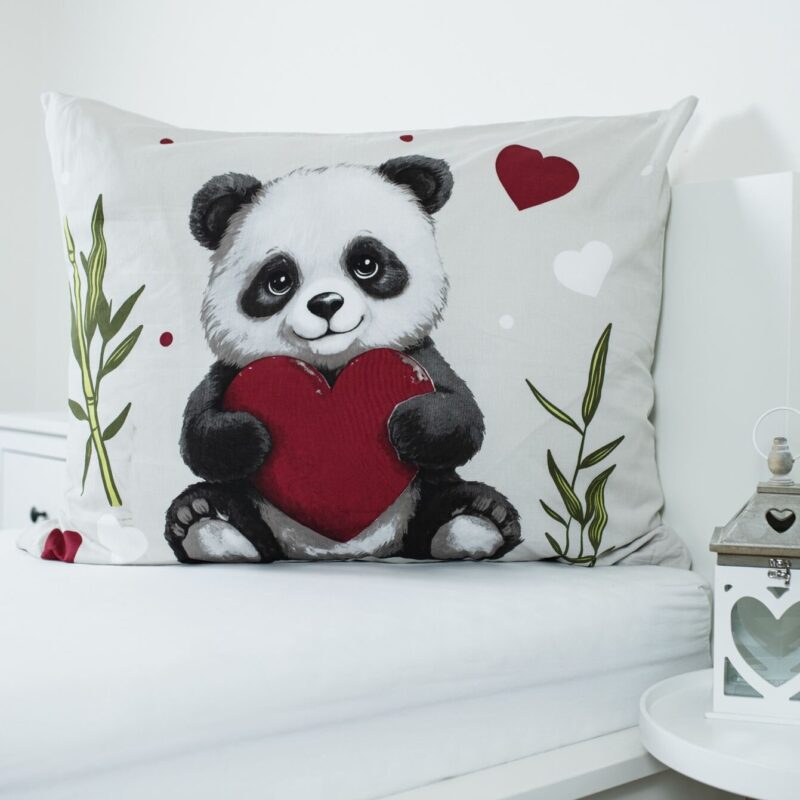 Beddengoed Panda 140 x 200 cm 70 x 90 cm 140 x 200 cm van Animal Pictures, Wit