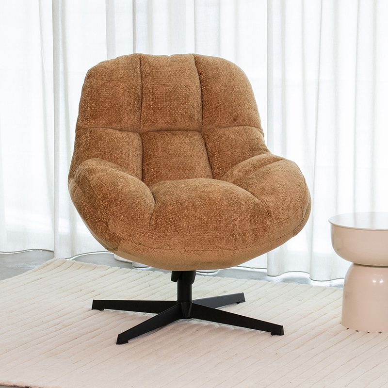 LABEL51 Fauteuil Huxley - Cognac - Chenille - One Size