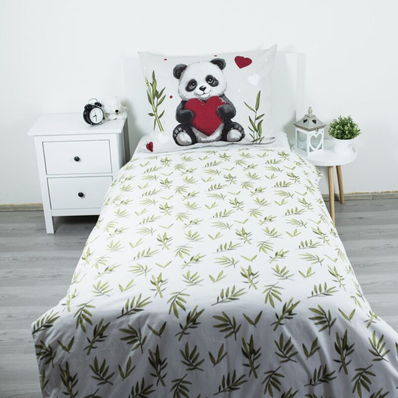 100% katoen dekbedset Panda 140 x 200 cm 70 x 90 cm van Animal Pictures in 140 x 200 cm