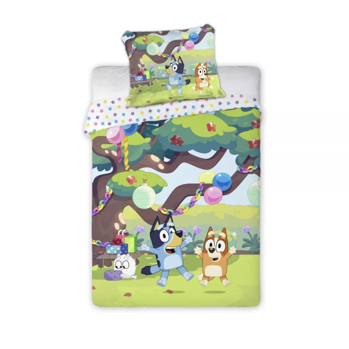 Bluey dekbedovertrek party - Multicolor - 100 x 135 cm - 100% katoen