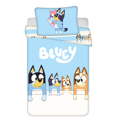 Bluey dekbedovertrek - Multicolor - 100 x 135 cm - 100% katoen - kussensloop 40 x 60 cm