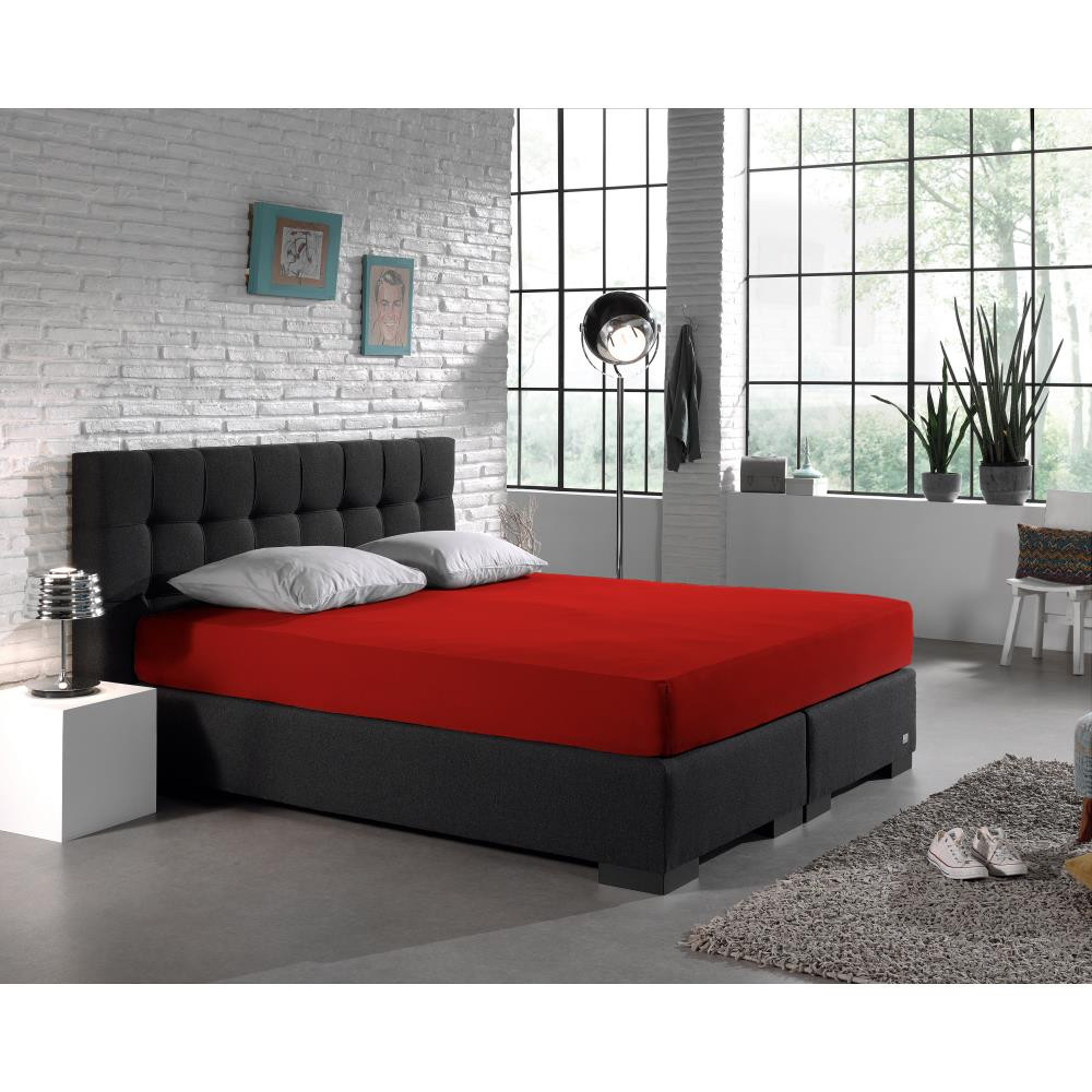 Dreamhouse Dubbel Jersey 220 gr. Hoeslaken Rood 80/100 x 220