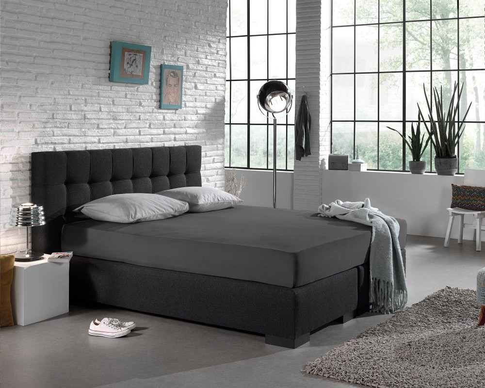Dreamhouse Enkel Jersey 135 gr. Hoeslaken Antraciet 190/200 x 200/220