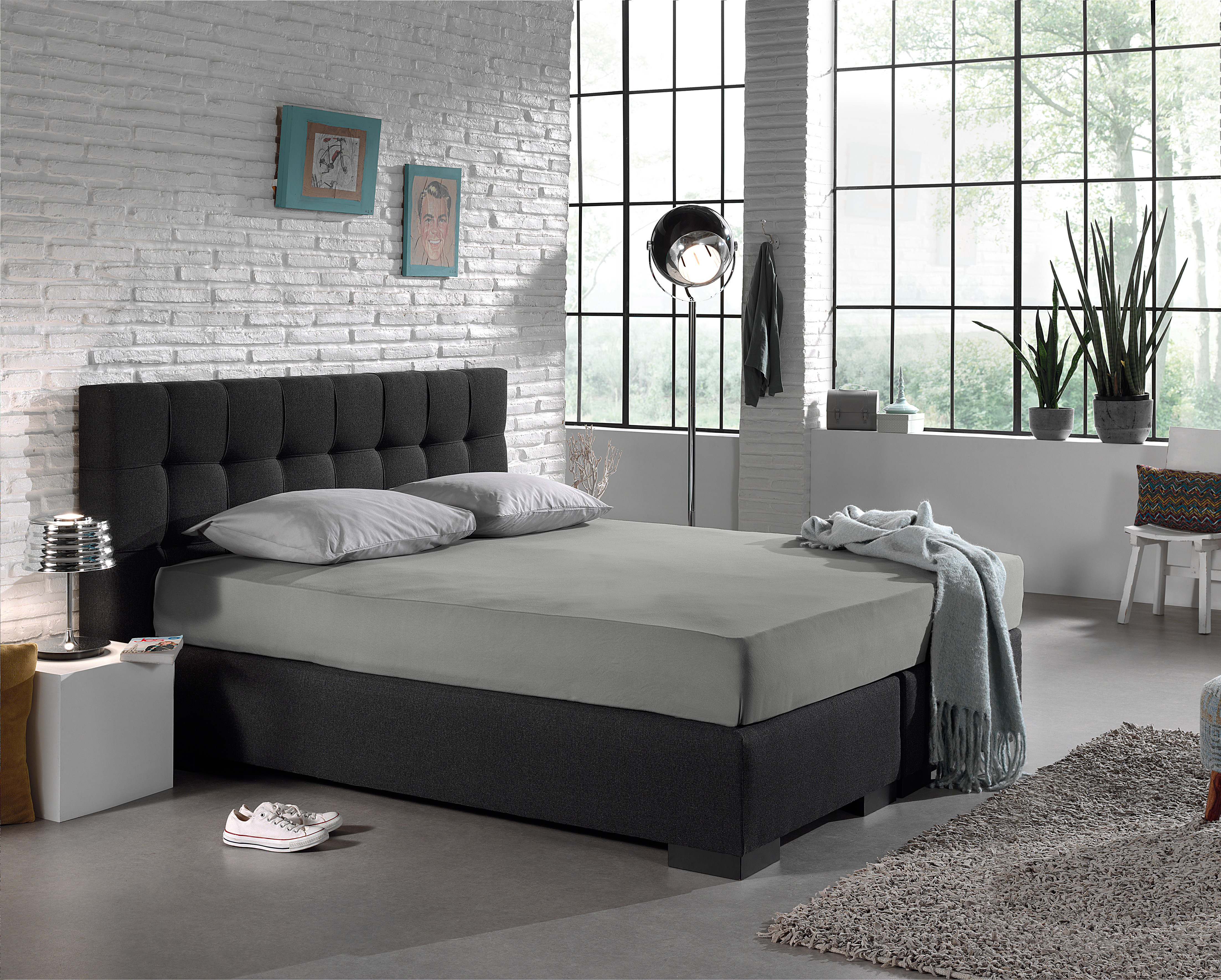 Dreamhouse Enkel Jersey 135 gr. Hoeslaken Grijs 160/180 x 200