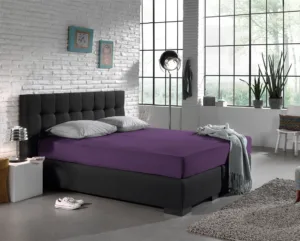 Dreamhouse hoeslaken Paars 80/100 x 200 cm - Paars - 80 x 200 cm - 100% katoen