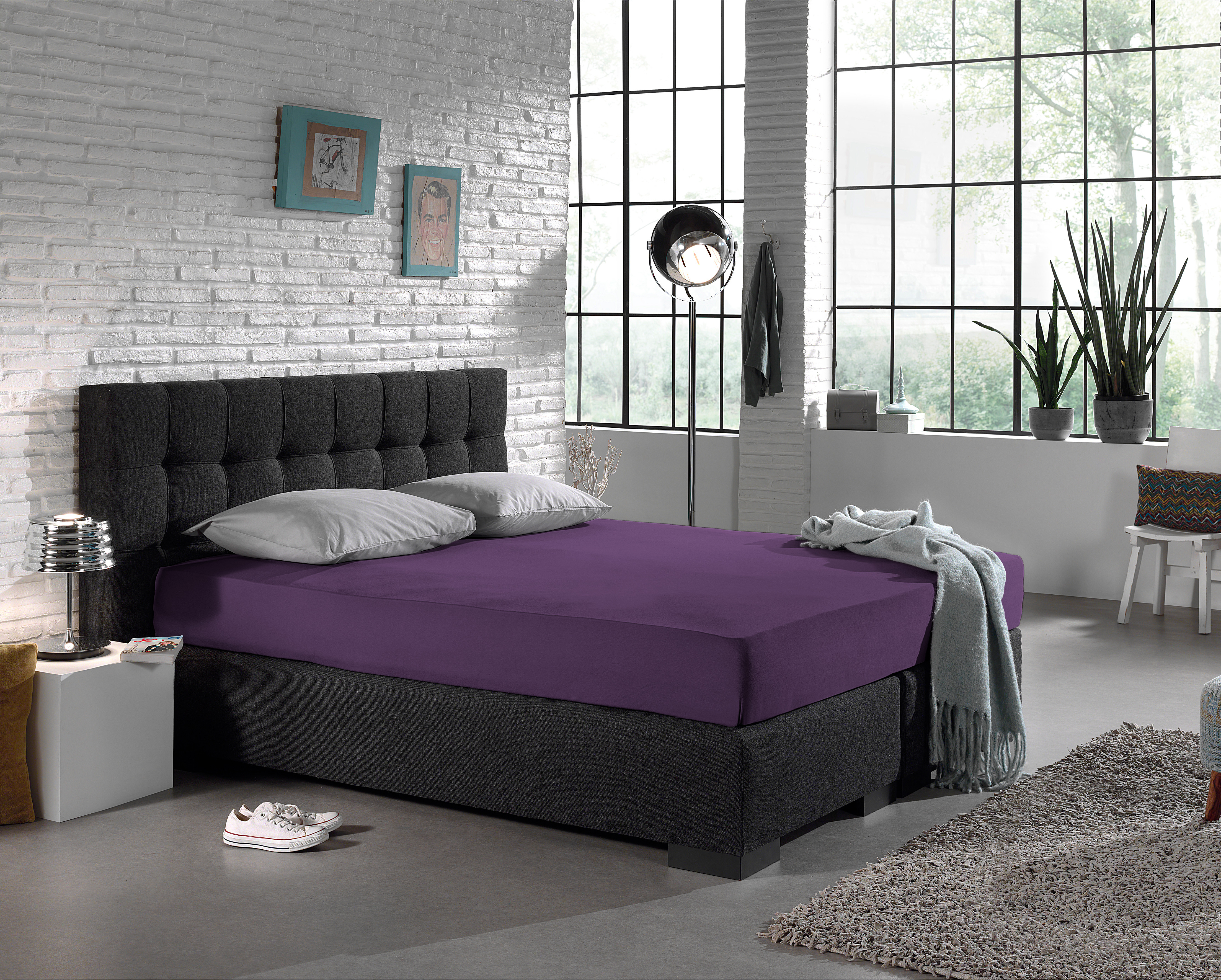 Dreamhouse Enkel Jersey 135 gr. Hoeslaken Paars 80/100 x 200