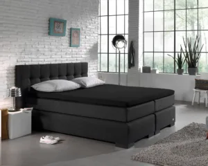 Dreamhouse hoeslaken Zwart 190/200 x 200/220 cm - Zwart - 190 x 200 cm - 100% katoen - foto 1