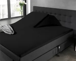 Splittopper Jersey - Dreamhouse hoeslaken Zwart 140 x 200 cm - Zwart - 140 x 200 cm - 100% katoen