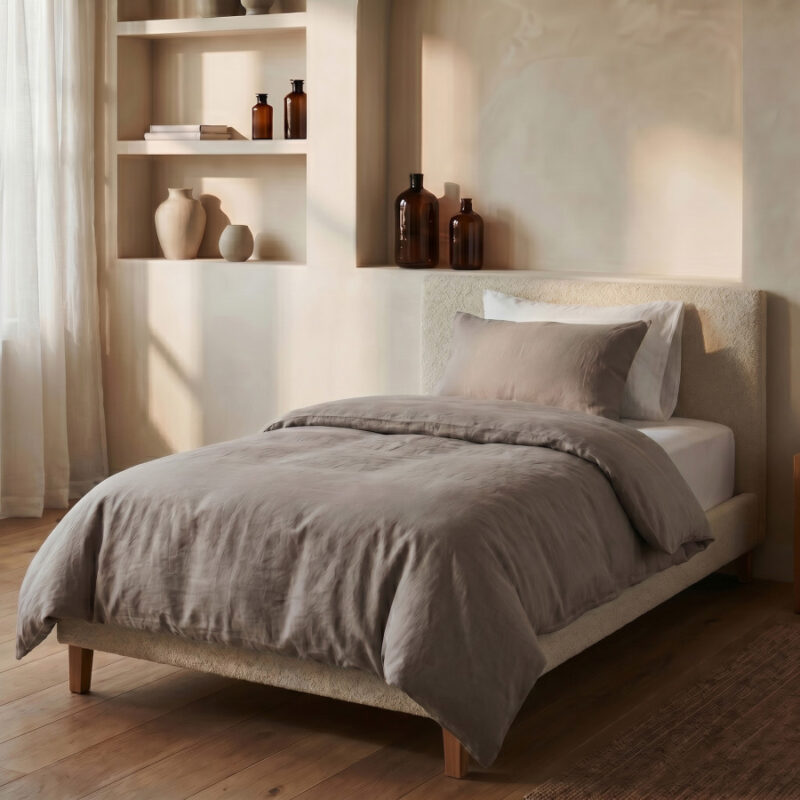 Stone Washed Taupe - Dreamhouse bed 140 x 220 cm van Katoen