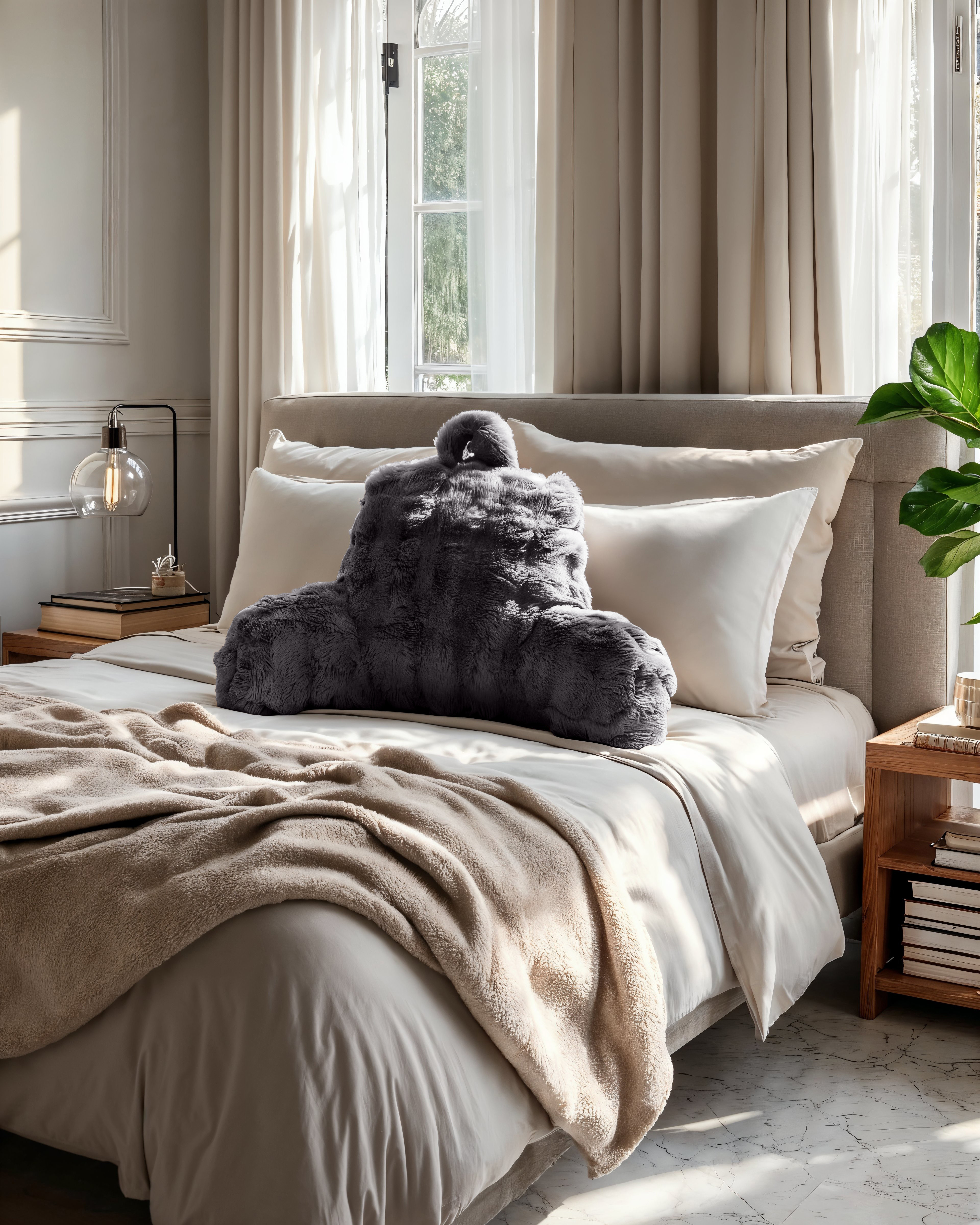 Bedrest Pompom Antraciet 34 x 50 Primaviera Deluxe