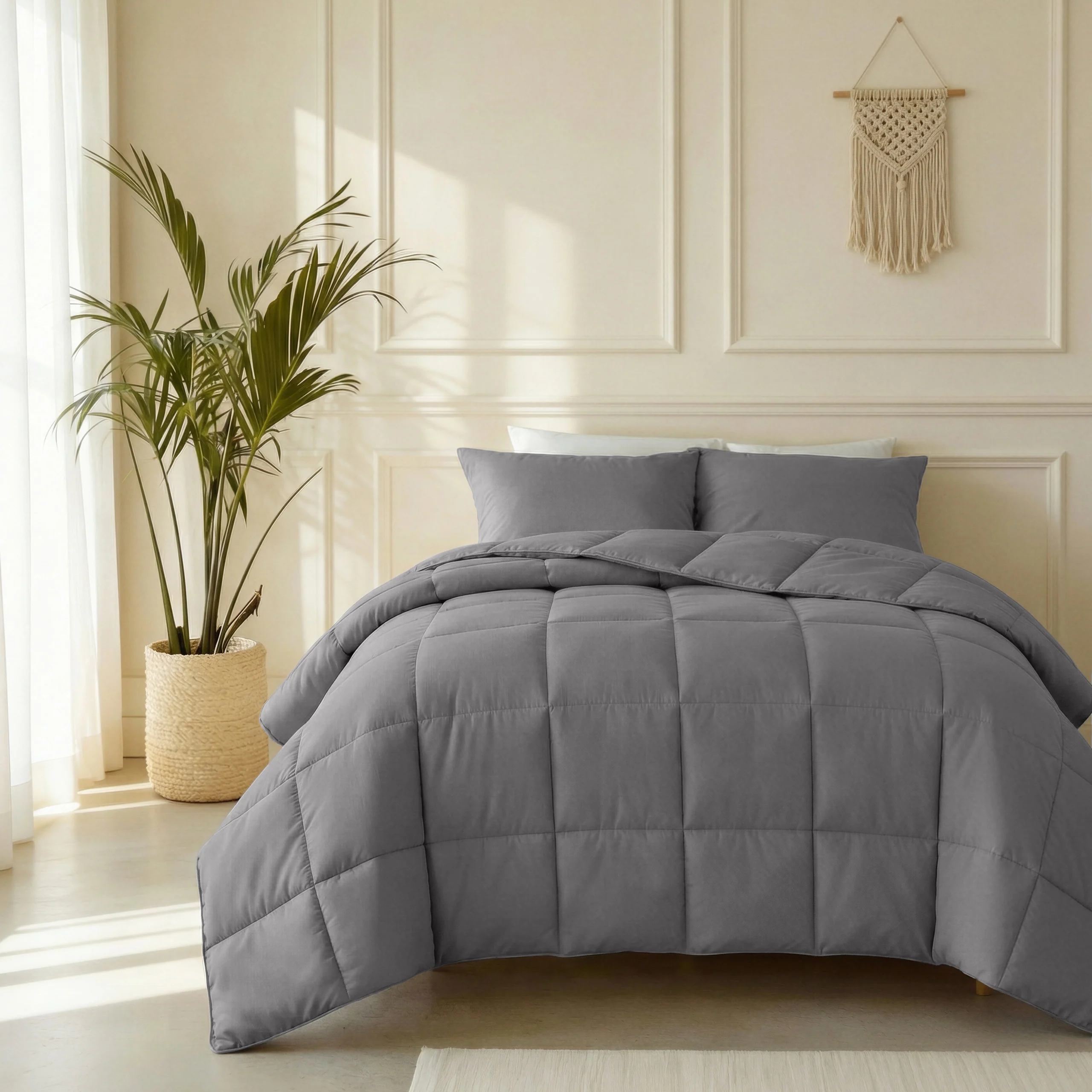 Percale Antraciet 140 x 220 cm dekbed van Primaviera Deluxe, 140 x 220 cm