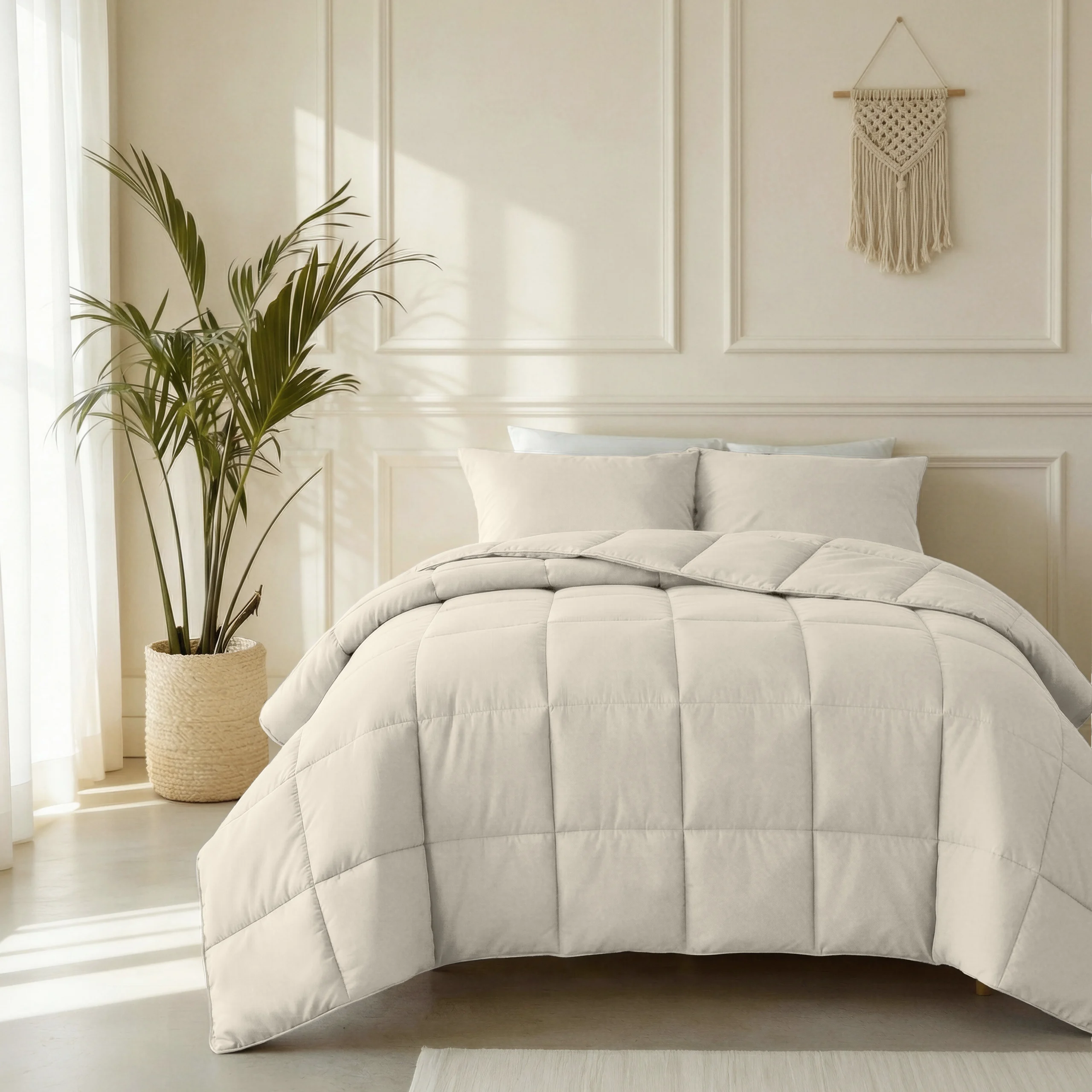 Percale Beige 140 x 220 cm dekbed van Primaviera Deluxe, 140 x 220 cm