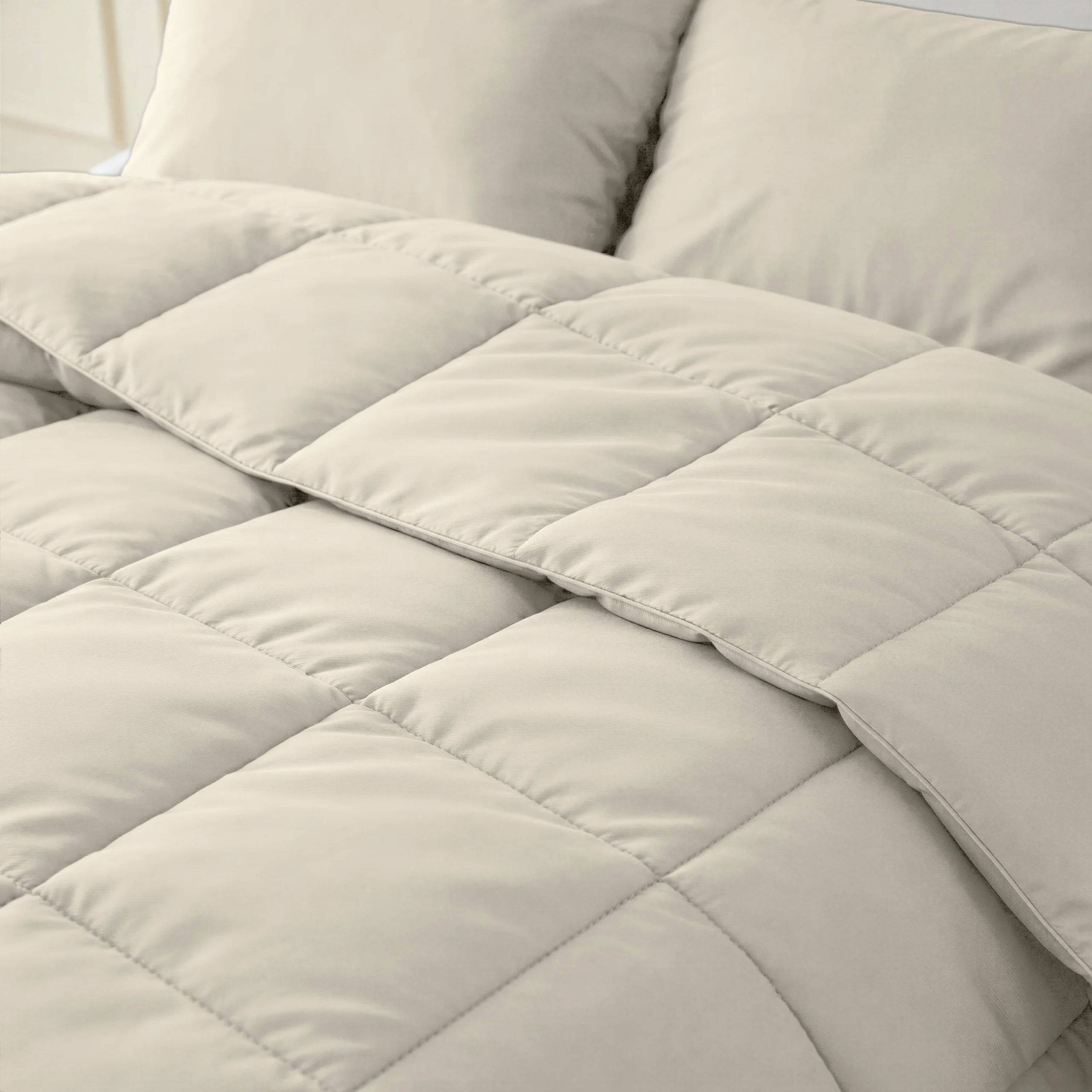 Primaviera Deluxe dekbed 200 x 220 cm van 100% katoen, Percale Beige 200 x 220 cm