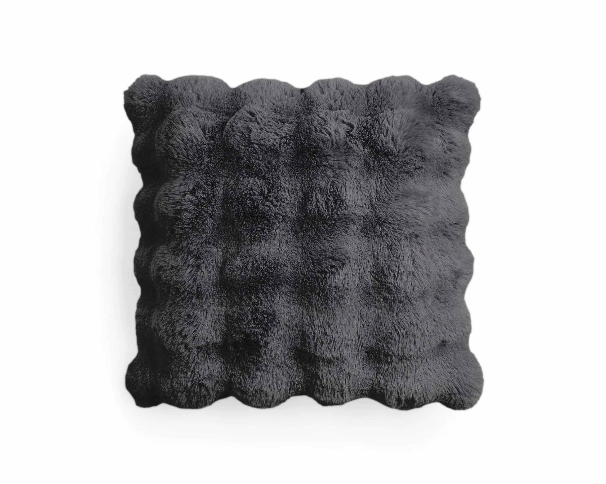 Primaviera Deluxe Pom Rabbit Fur sierkussen Antraciet 50 x 50 cm
