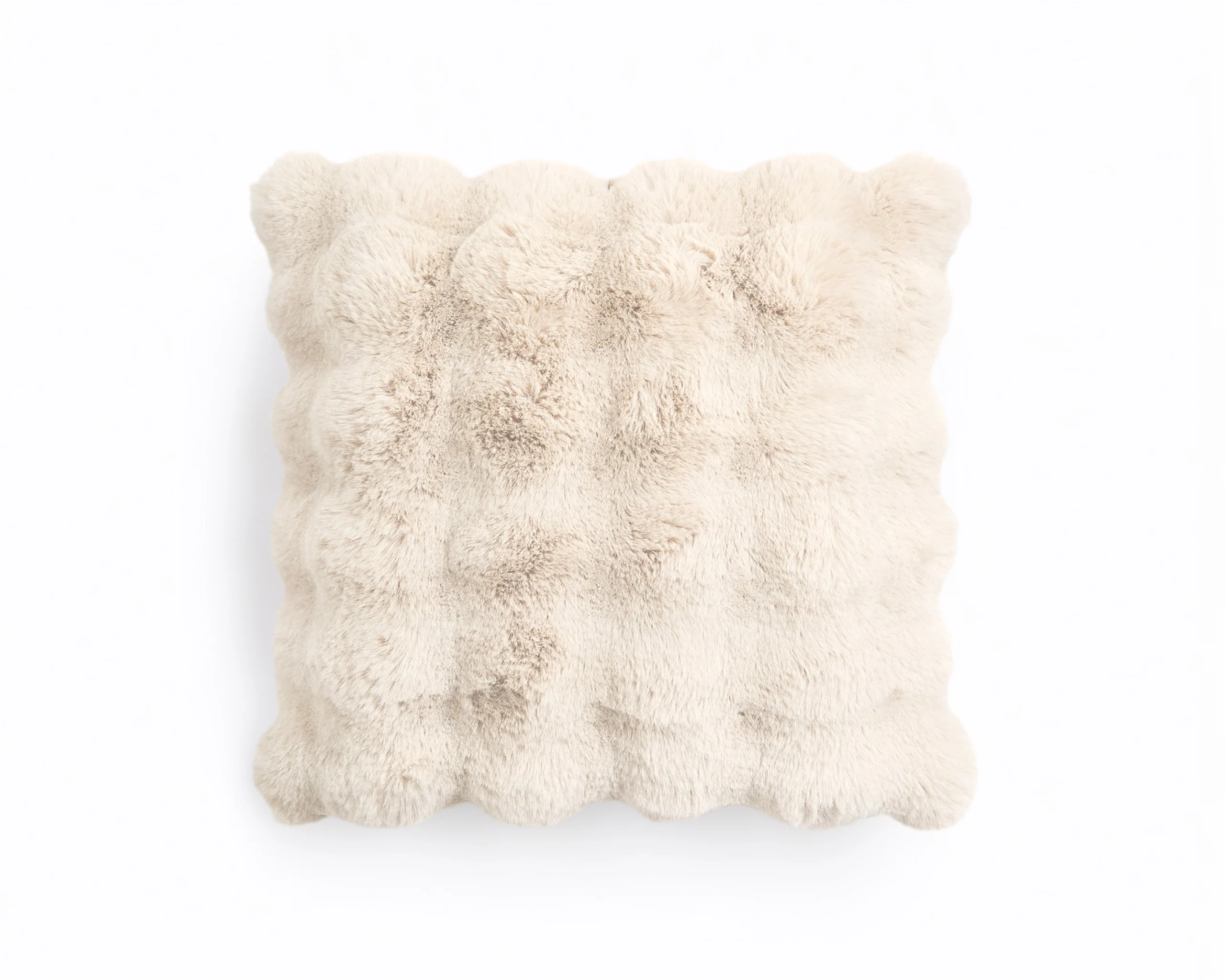 Primaviera Deluxe Pom Rabbit Fur sierkussen Beige 50 x 50 cm