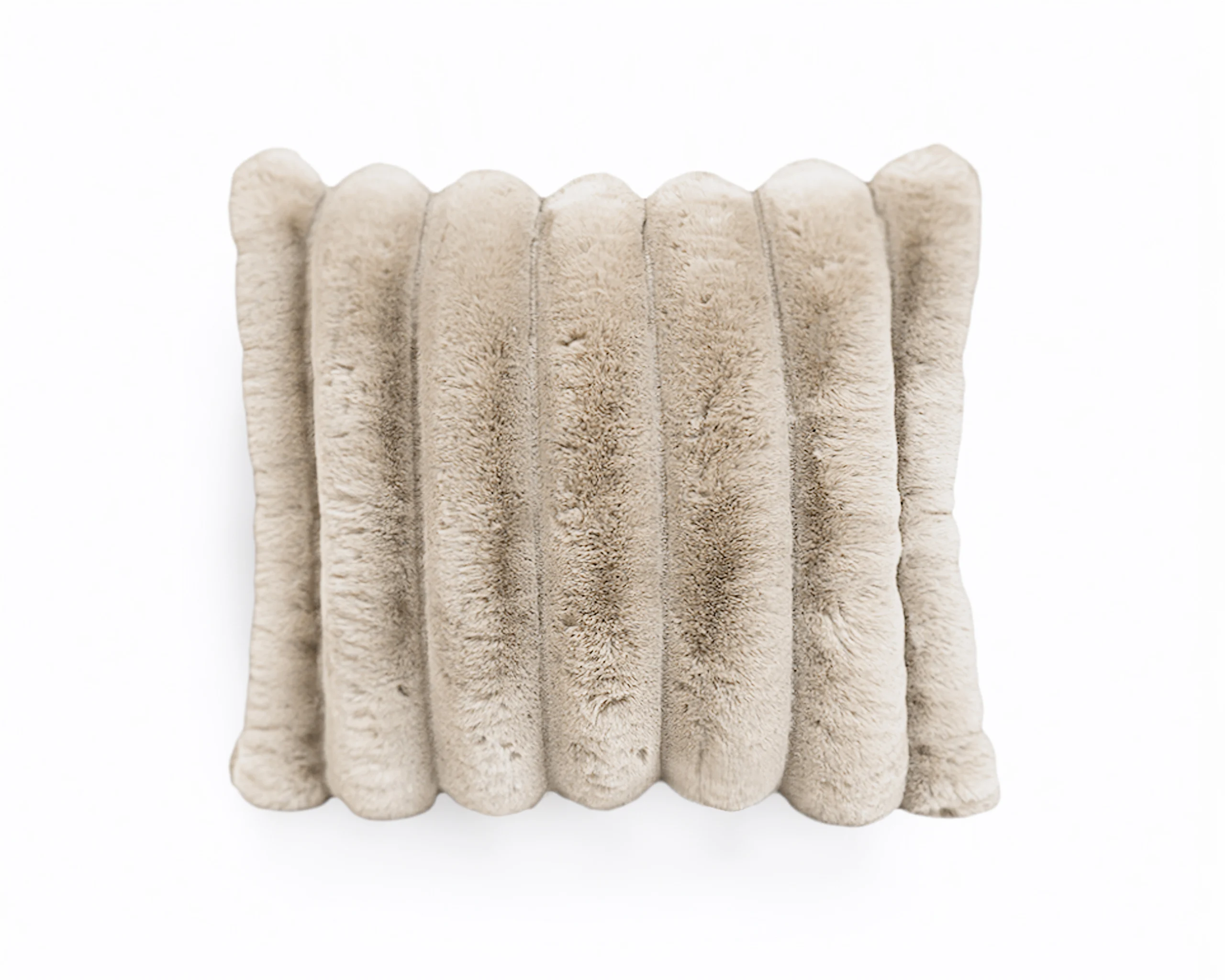 Primaviera Deluxe Rib Rabbit Fur Sierkussen Zand 50 x 50 cm