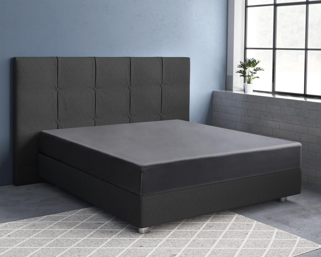 Antraciet 90 x 200 cm laken van Primaviera Deluxe, 90 x 200 cm