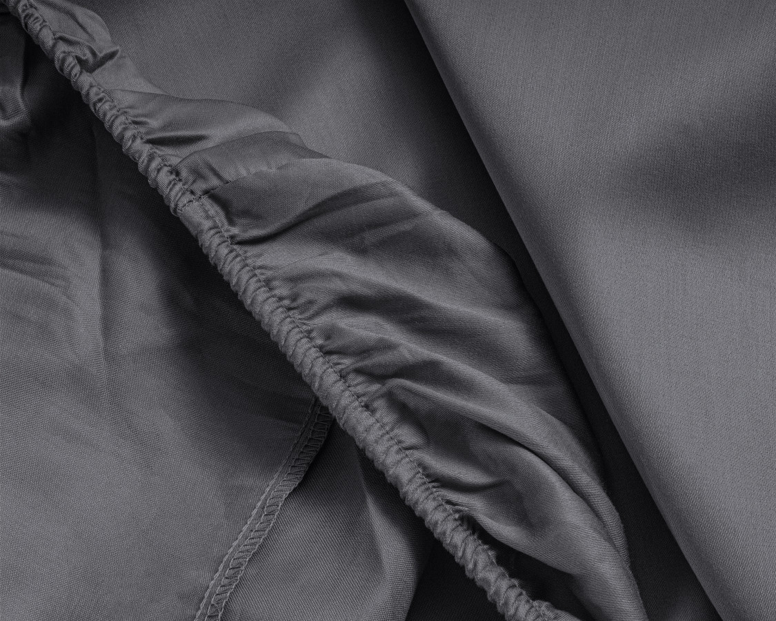 Primaviera Deluxe laken 90 x 200 cm van 100% katoen/satijn, Antraciet 90 x 200 cm