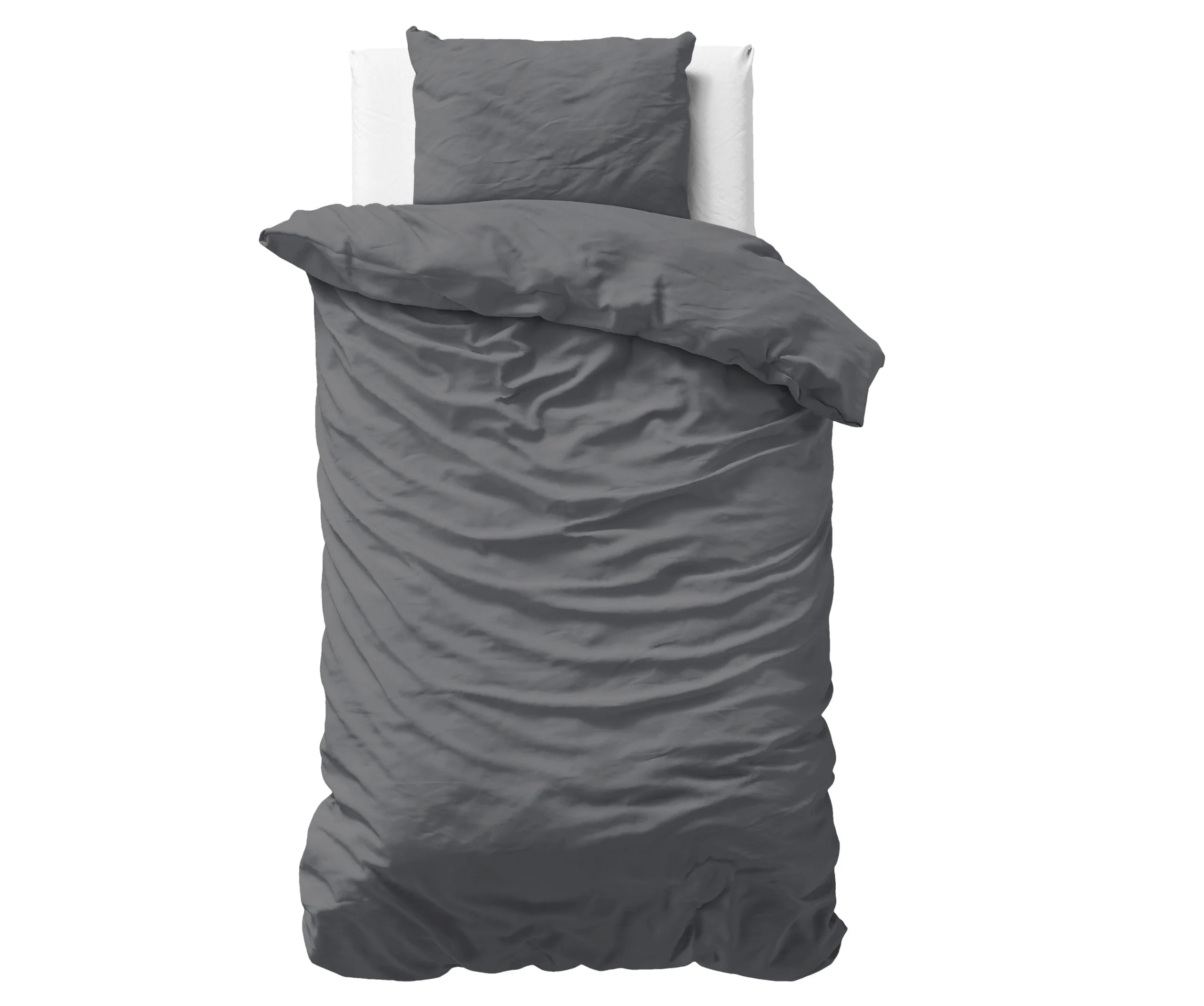 Uni Satijn Dekbedovertrek Antraciet 140 x 200/220 Primaviera Deluxe