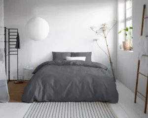 Primaviera Deluxe Uni Satijn Dekbedovertrek Antraciet 140 x 200/220