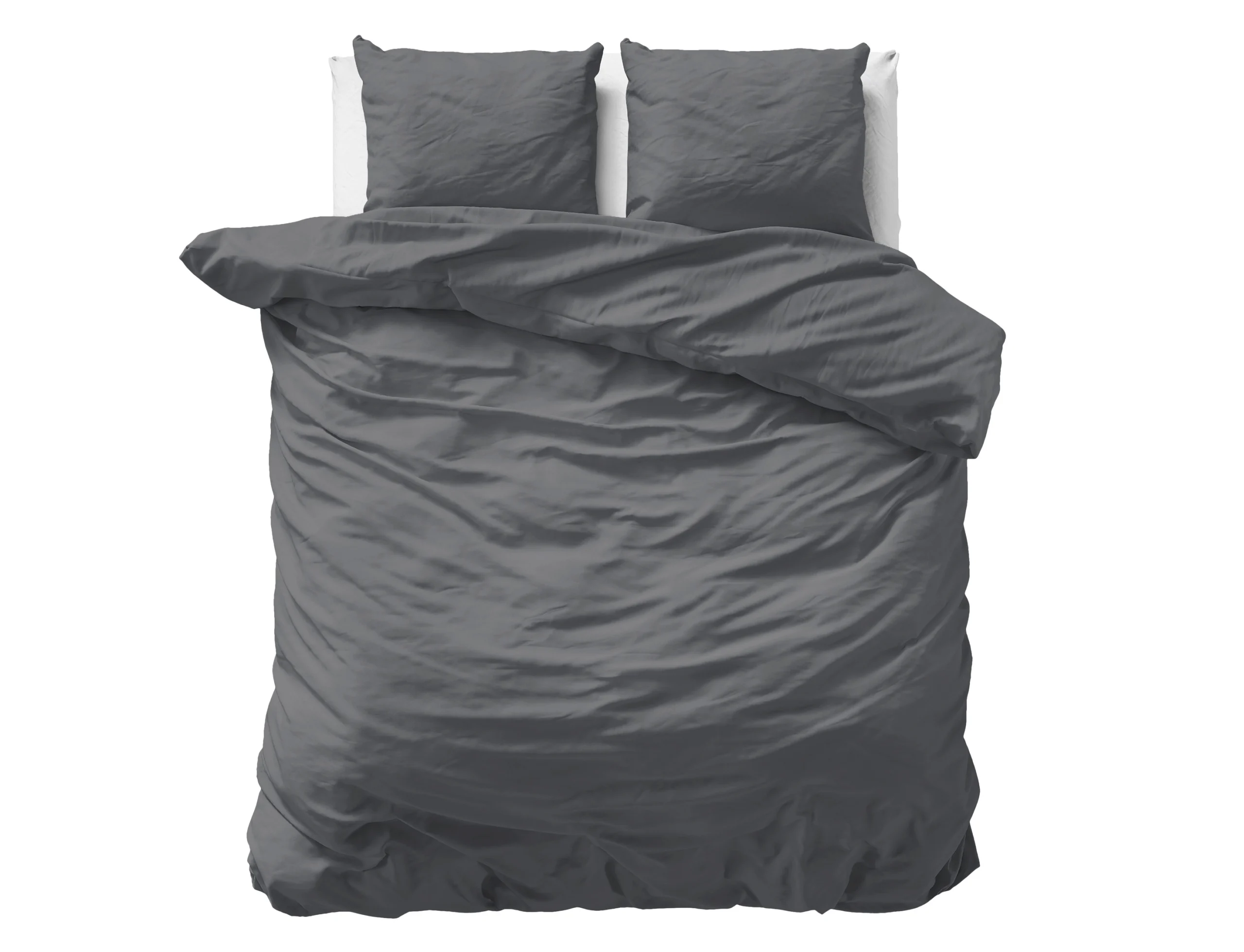 Primaviera Deluxe Uni Satijn Dekbedovertrek Antraciet 200 x 200/220
