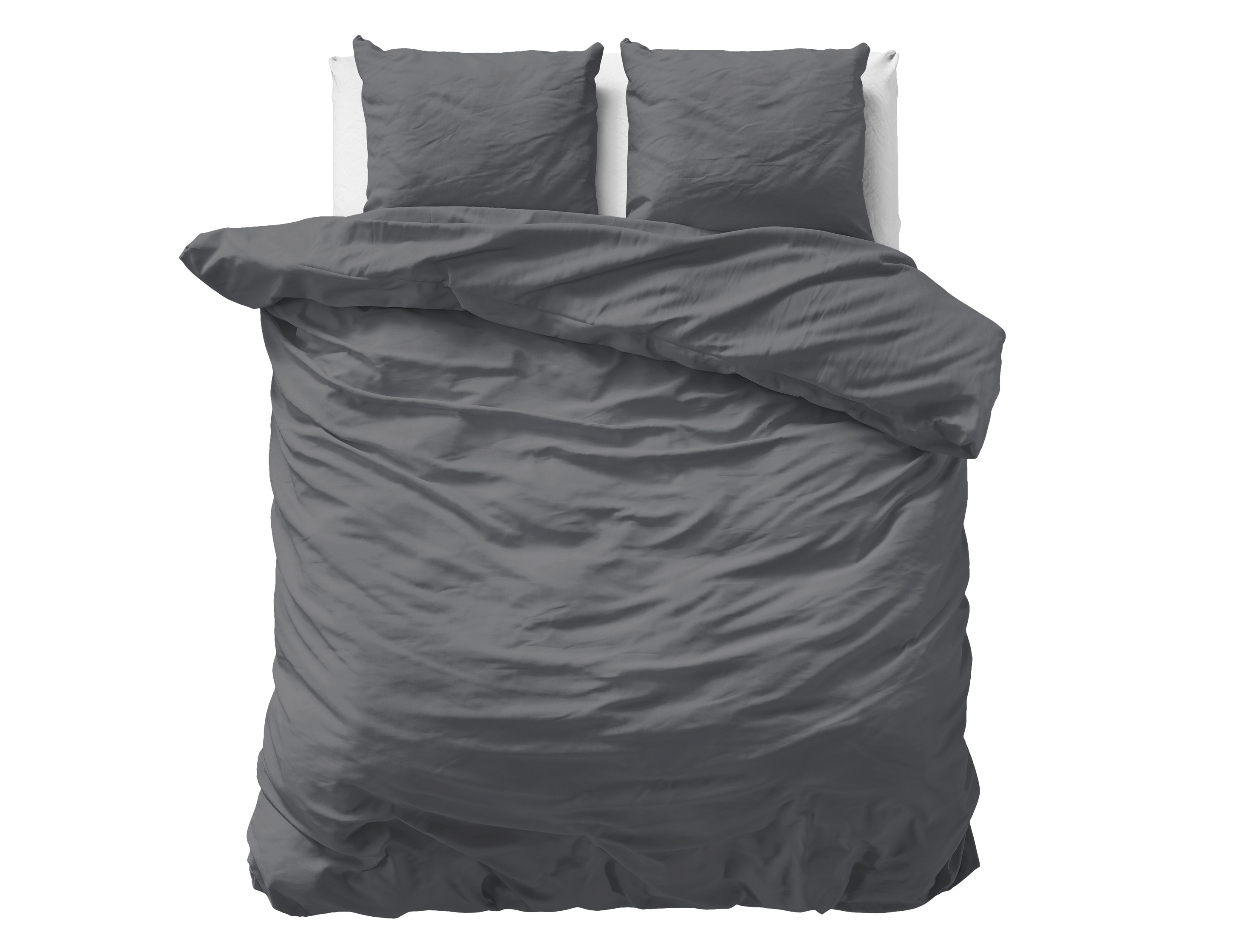 Primaviera Deluxe Uni Satijn Dekbedovertrek Antraciet 200 x 200/220
