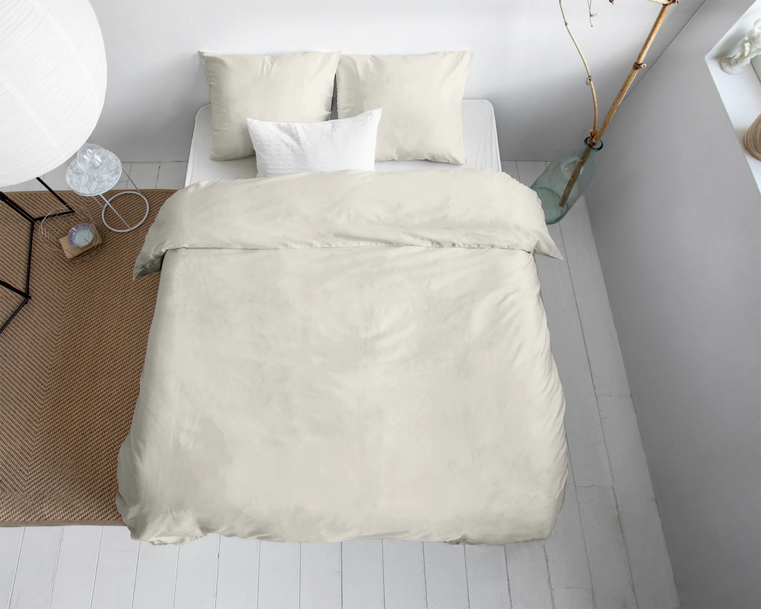 Uni Satijn Dekbedovertrek Creme 240 x 200/220