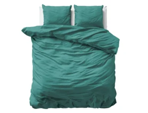 Primaviera Deluxe Uni Satijn Dekbedovertrek Donker Groen 200 x 200/220