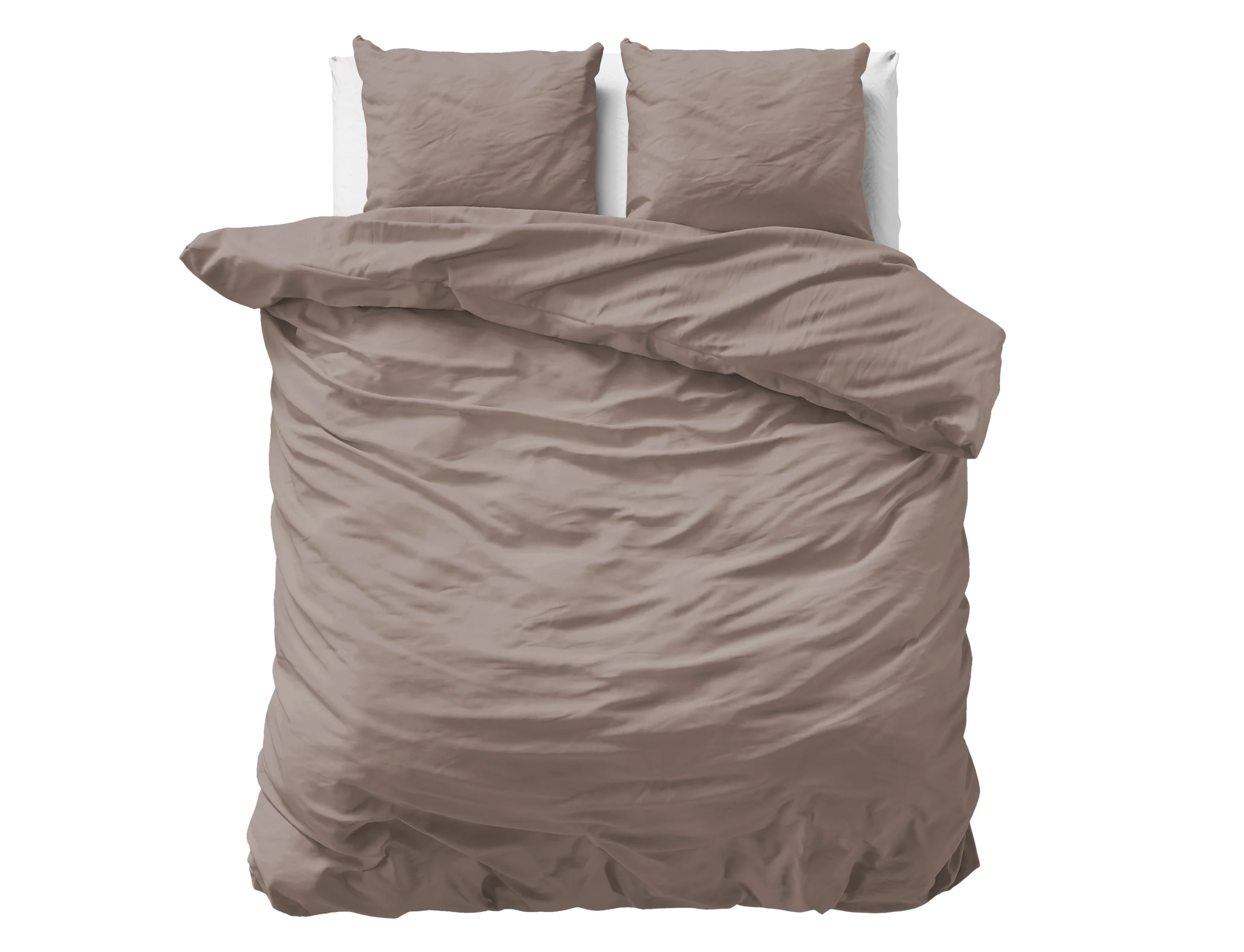 Primaviera Deluxe Uni Satijn Dekbedovertrek Taupe 200 x 200/220
