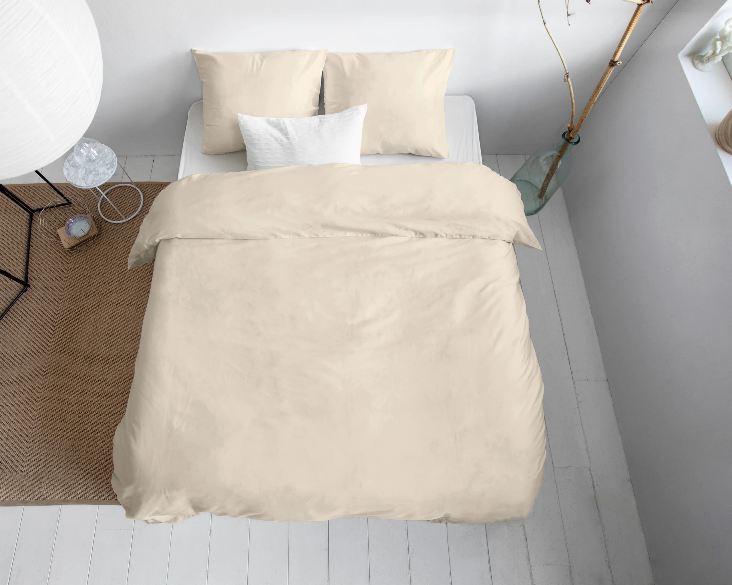 Uni Satijn Dekbedovertrek Zand 140 x 200/220 Primaviera Deluxe