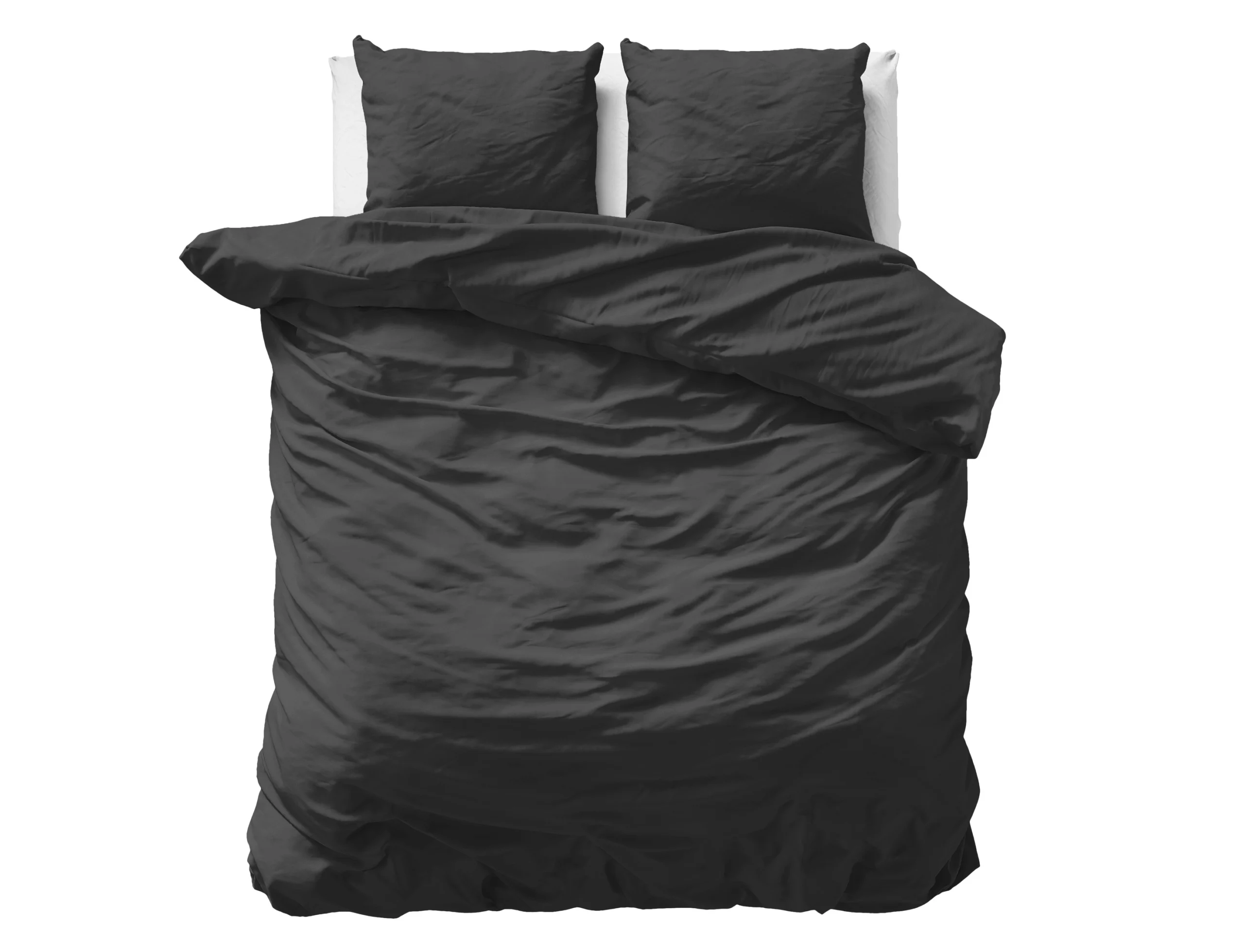 Uni Satijn Dekbedovertrek Zwart 200 x 200/220 Primaviera Deluxe