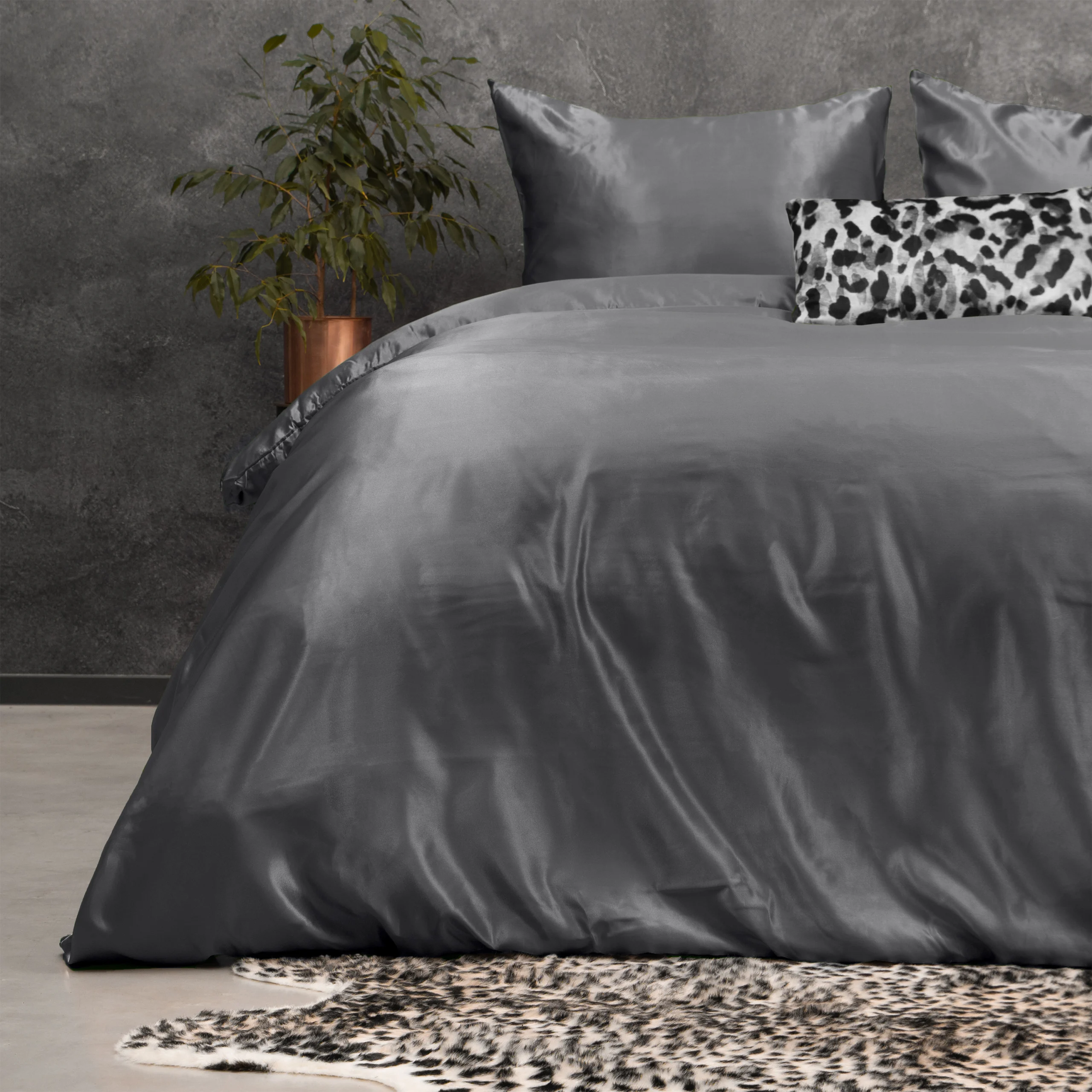 Beauty Skin Care Dekbedovertrek Antraciet 140 x 200/220