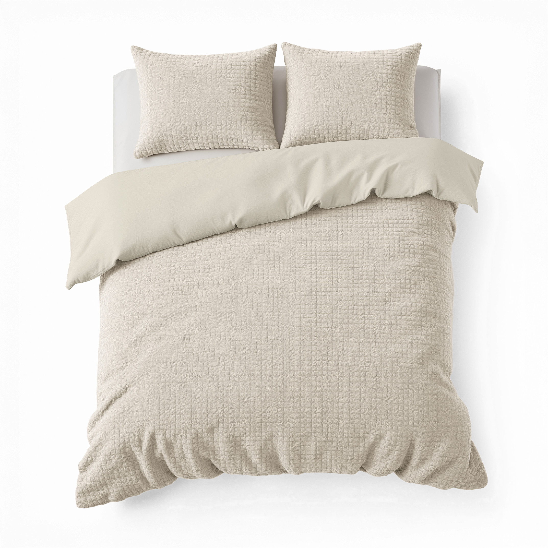 Sleeptime Check Teddy Beige 200 x 200/220 cm