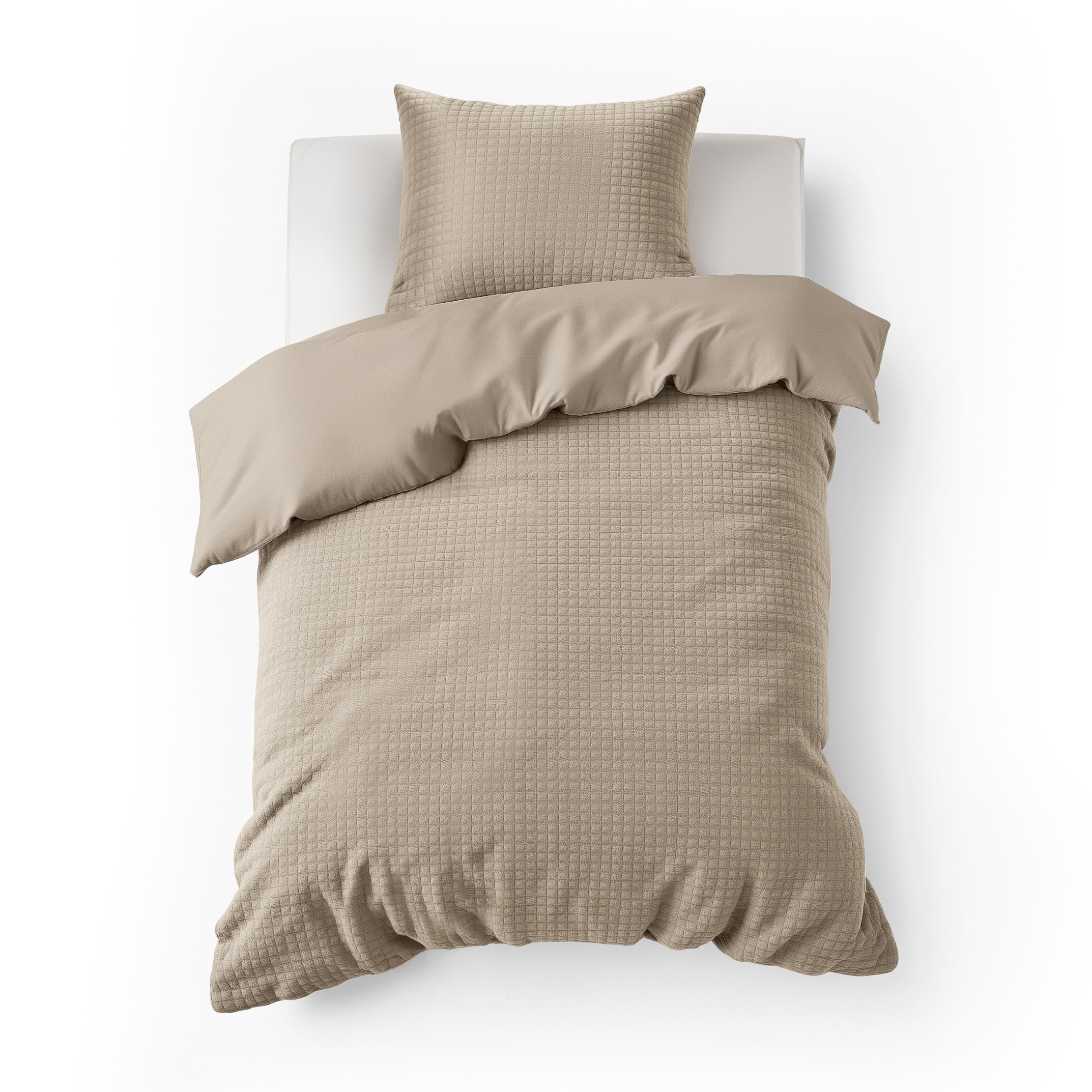 Sleeptime Check Teddy Taupe 140 x 200/220 cm